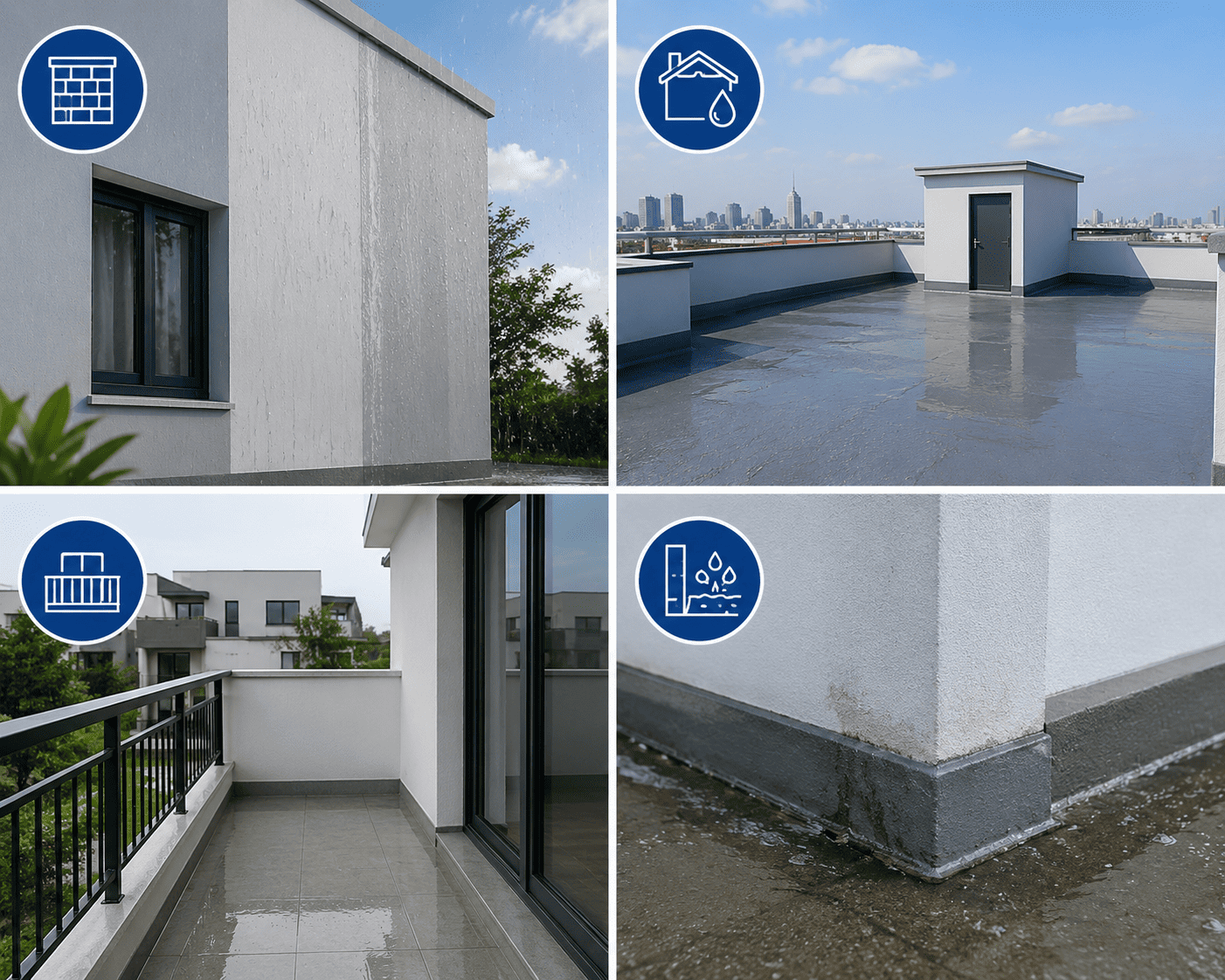 khu vực cần sơn chống thấm ngoài trời