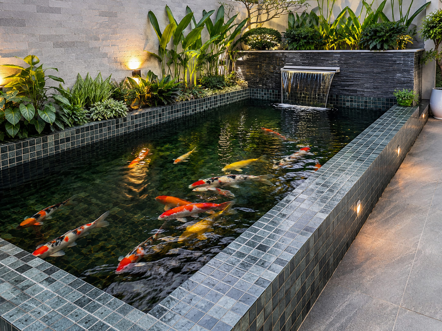 ốp gạch hồ cá