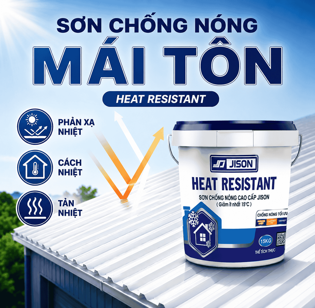 sơn chống nóng mái tôn js