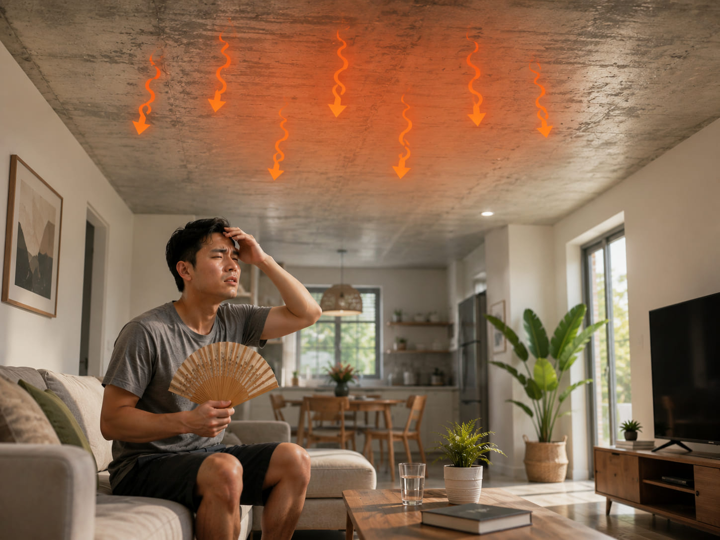 Nhiệt độ sàn mái truyền xuống trần bên dưới