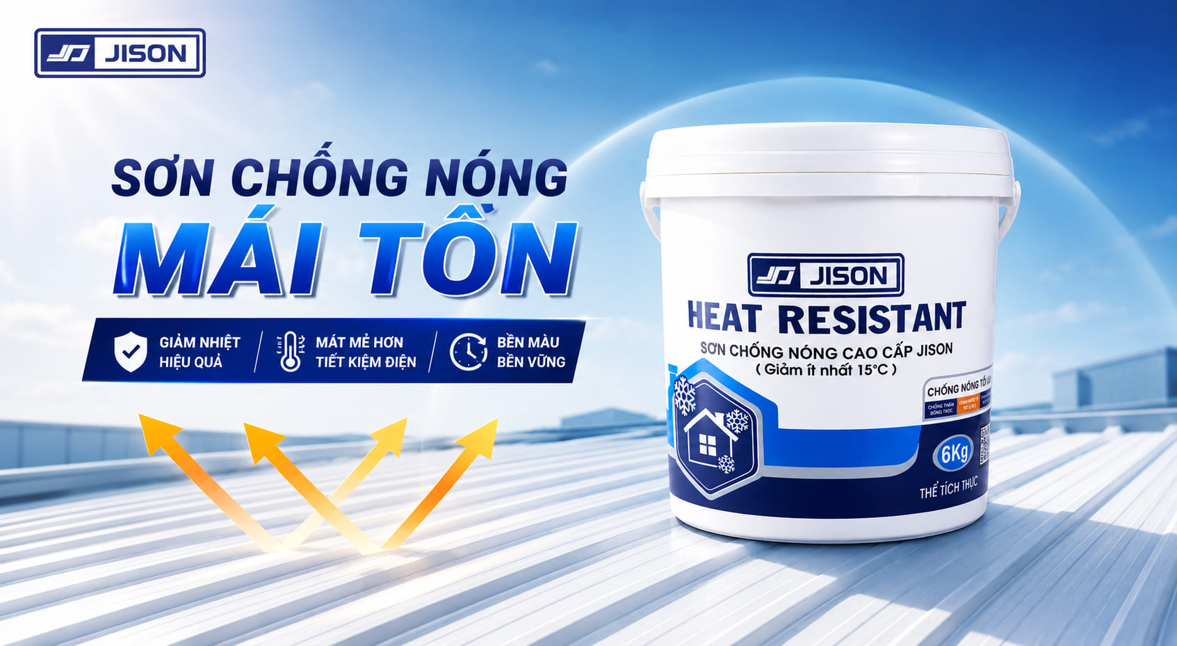 sơn chống nóng mái tôn Jison