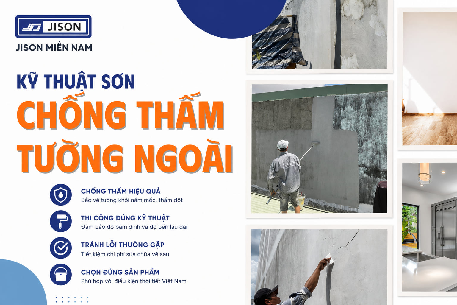 quy trình sơn chống thấm tường