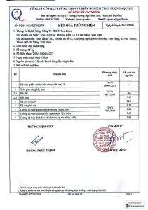 kết quả thử nghiệm sản phẩm