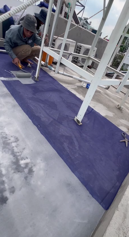 trải lưới và quét sơn js01 