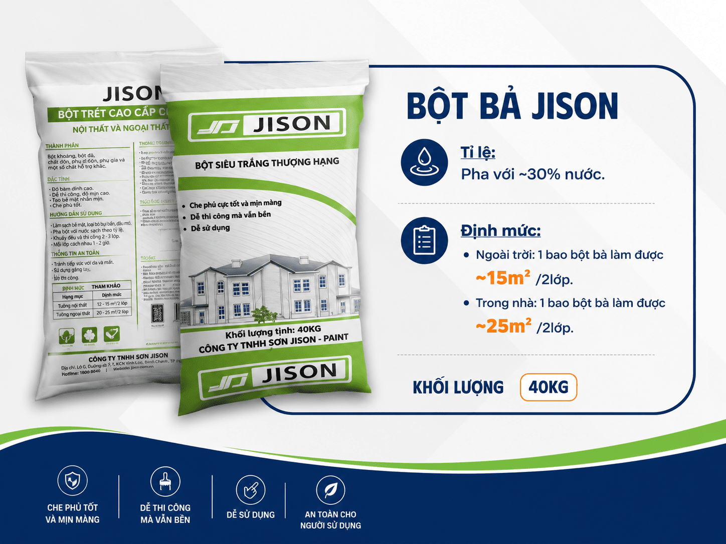 định mức bột bả jison
