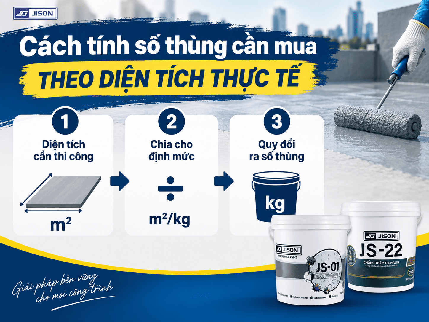 cách tính lượng sơn chống thấm